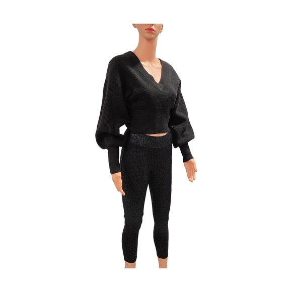 Express Black V-Neck Sweater with Ribbed Cuffs - Picture 5 of 10